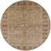 Round Machine Washable Industrial Modern Light Brown Rug, wshurb3074