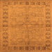 Square Oriental Orange Industrial Rug, urb3074org