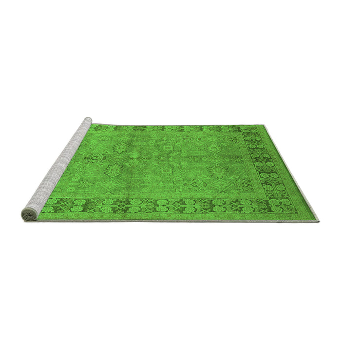 Sideview of Machine Washable Oriental Green Industrial Area Rugs, wshurb3074grn