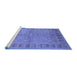 Sideview of Machine Washable Oriental Blue Industrial Rug, wshurb3074blu