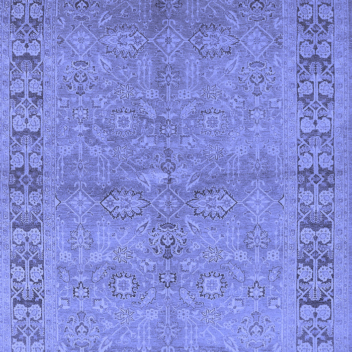 Machine Washable Oriental Blue Industrial Rug, wshurb3074blu