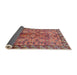 Sideview of Mid-Century Modern Sunrise Orange Oriental Rug, urb3075