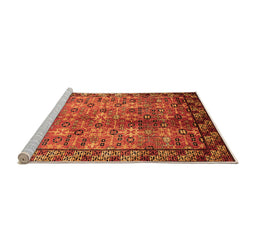 Sideview of Machine Washable Oriental Orange Industrial Area Rugs, wshurb3075org