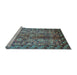 Sideview of Machine Washable Oriental Light Blue Industrial Rug, wshurb3075lblu