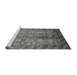 Sideview of Machine Washable Oriental Gray Industrial Rug, wshurb3075gry