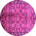 Round Oriental Pink Industrial Rug, urb3075pnk