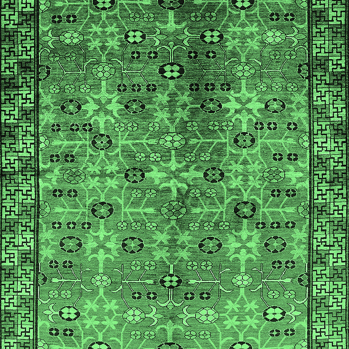 Machine Washable Oriental Emerald Green Industrial Area Rugs, wshurb3075emgrn