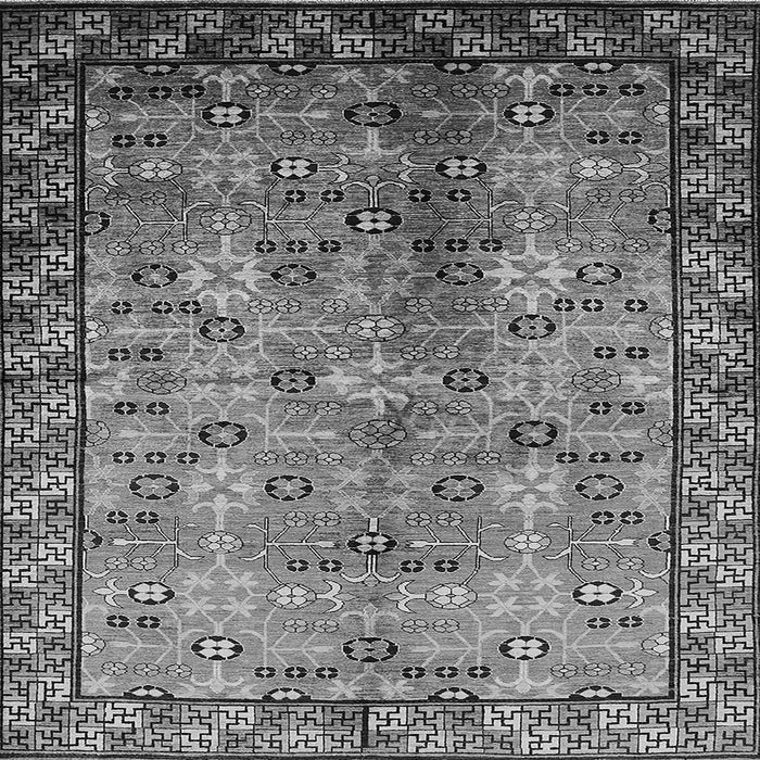Square Machine Washable Oriental Gray Industrial Rug, wshurb3075gry