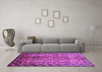 Machine Washable Oriental Purple Industrial Rug, wshurb3075pur