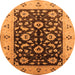 Round Oriental Orange Industrial Rug, urb3076org