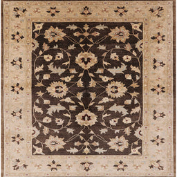 Square Machine Washable Industrial Modern Sangria Brown Rug, wshurb3076