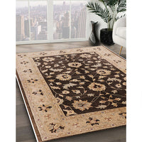 Mid-Century Modern Sangria Brown Oriental Rug, urb3076