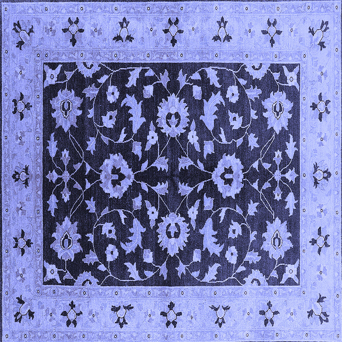 Square Oriental Blue Industrial Rug, urb3076blu