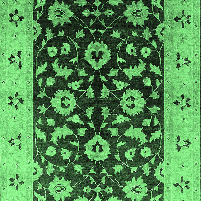 Machine Washable Oriental Emerald Green Industrial Area Rugs, wshurb3076emgrn