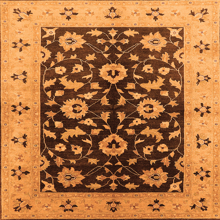 Square Oriental Orange Industrial Rug, urb3076org