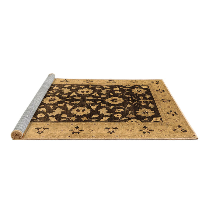 Sideview of Machine Washable Oriental Brown Industrial Rug, wshurb3076brn