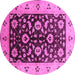 Round Oriental Pink Industrial Rug, urb3076pnk