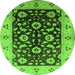 Round Oriental Green Industrial Rug, urb3076grn