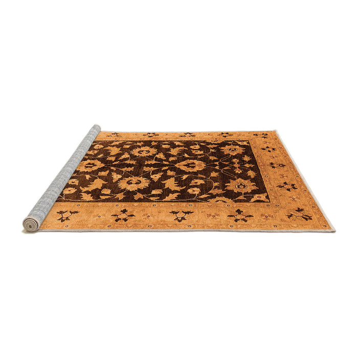 Sideview of Machine Washable Oriental Orange Industrial Area Rugs, wshurb3076org