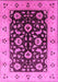 Machine Washable Oriental Pink Industrial Rug, wshurb3076pnk