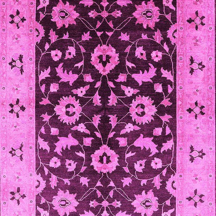 Machine Washable Oriental Pink Industrial Rug, wshurb3076pnk