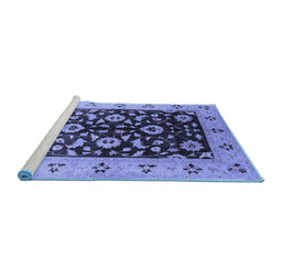 Sideview of Machine Washable Oriental Blue Industrial Rug, wshurb3076blu