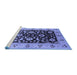 Sideview of Machine Washable Oriental Blue Industrial Rug, wshurb3076blu