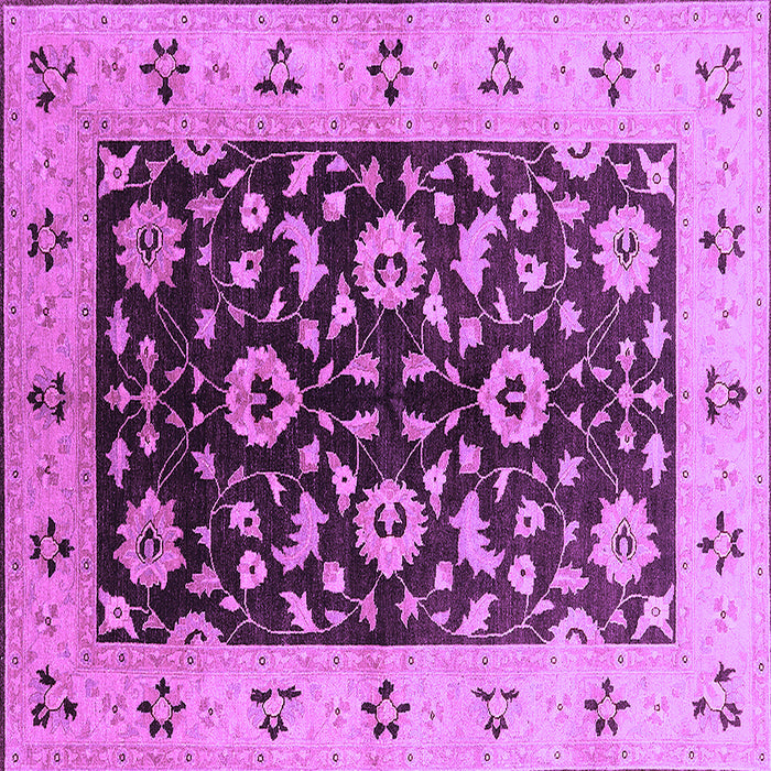 Square Machine Washable Oriental Purple Industrial Area Rugs, wshurb3076pur
