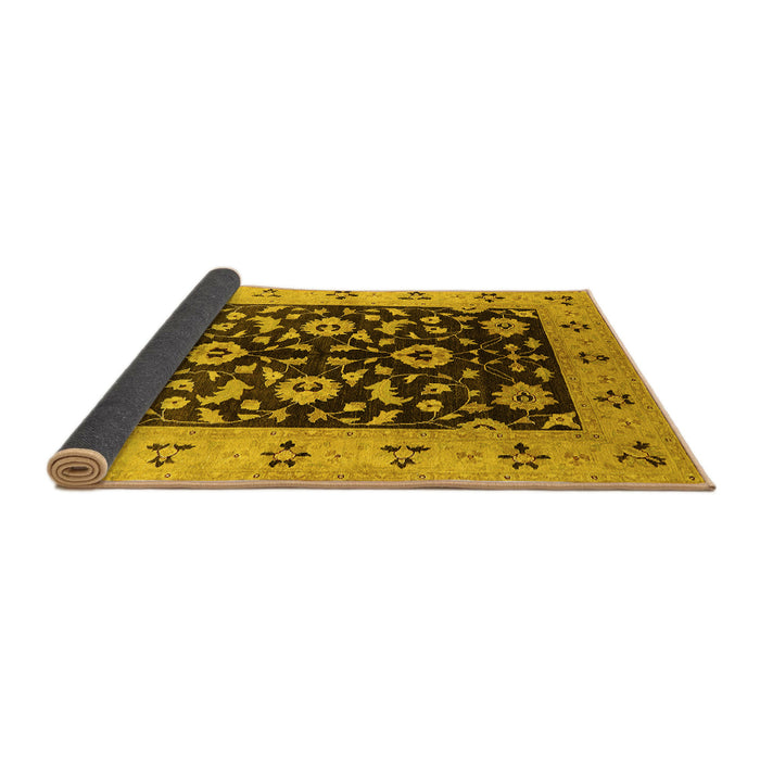 Sideview of Oriental Yellow Industrial Rug, urb3076yw