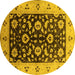 Round Oriental Yellow Industrial Rug, urb3076yw