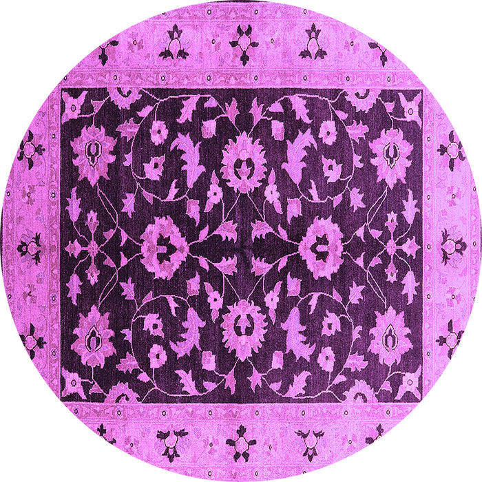 Round Machine Washable Oriental Purple Industrial Area Rugs, wshurb3076pur