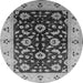 Round Oriental Gray Industrial Rug, urb3076gry