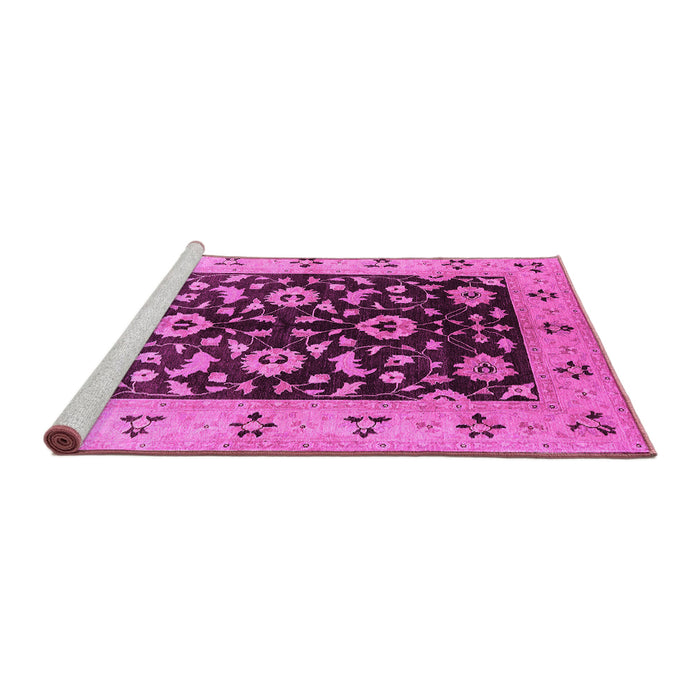 Sideview of Machine Washable Oriental Pink Industrial Rug, wshurb3076pnk
