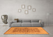 Machine Washable Oriental Orange Industrial Area Rugs in a Living Room, wshurb3077org