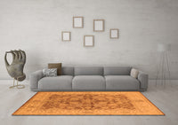 Machine Washable Oriental Orange Industrial Rug, wshurb3077org