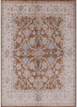 Mid-Century Modern Silver Pink Oriental Rug, urb3077