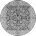 Round Oriental Gray Industrial Rug, urb3077gry