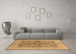 Machine Washable Oriental Brown Industrial Rug in a Living Room,, wshurb3077brn