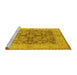 Sideview of Machine Washable Oriental Yellow Industrial Rug, wshurb3077yw