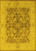 Machine Washable Oriental Yellow Industrial Rug, wshurb3077yw