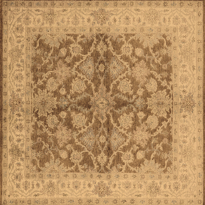 Square Machine Washable Oriental Brown Industrial Rug, wshurb3077brn