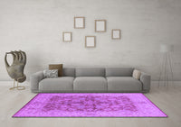 Machine Washable Oriental Purple Industrial Rug, wshurb3077pur