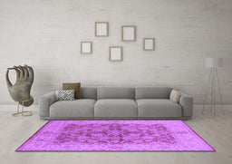 Machine Washable Oriental Purple Industrial Area Rugs in a Living Room, wshurb3077pur
