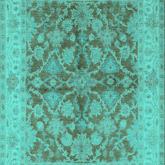 Machine Washable Oriental Turquoise Industrial Area Rugs, wshurb3077turq