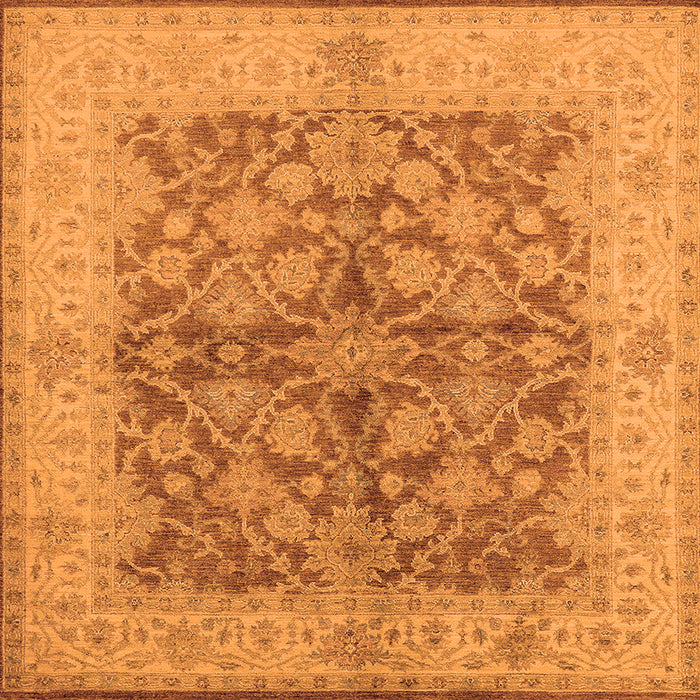 Square Oriental Orange Industrial Rug, urb3077org