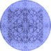 Round Oriental Blue Industrial Rug, urb3077blu