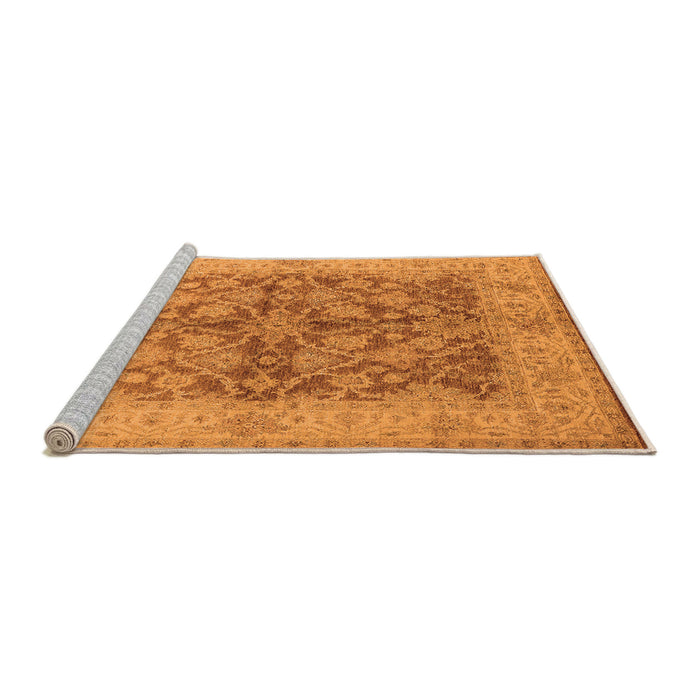 Sideview of Machine Washable Oriental Orange Industrial Area Rugs, wshurb3077org