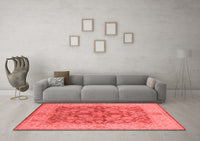 Machine Washable Oriental Red Industrial Rug, wshurb3077red