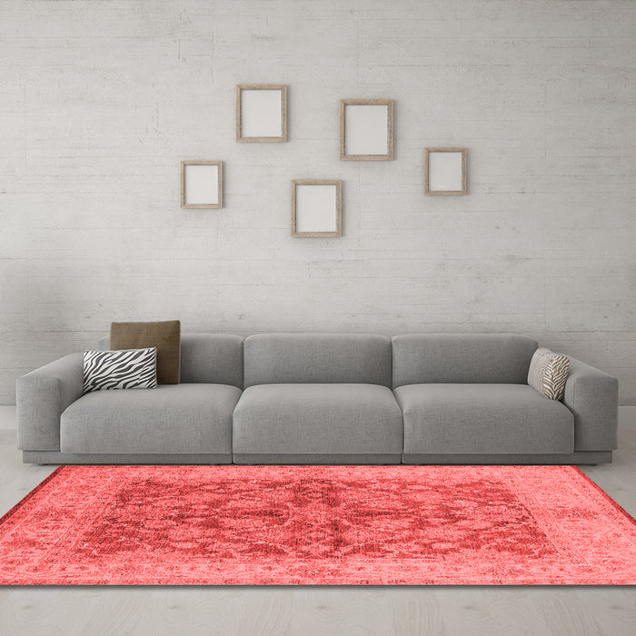 Industrial Red Washable Rugs