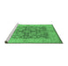 Sideview of Machine Washable Oriental Emerald Green Industrial Area Rugs, wshurb3077emgrn